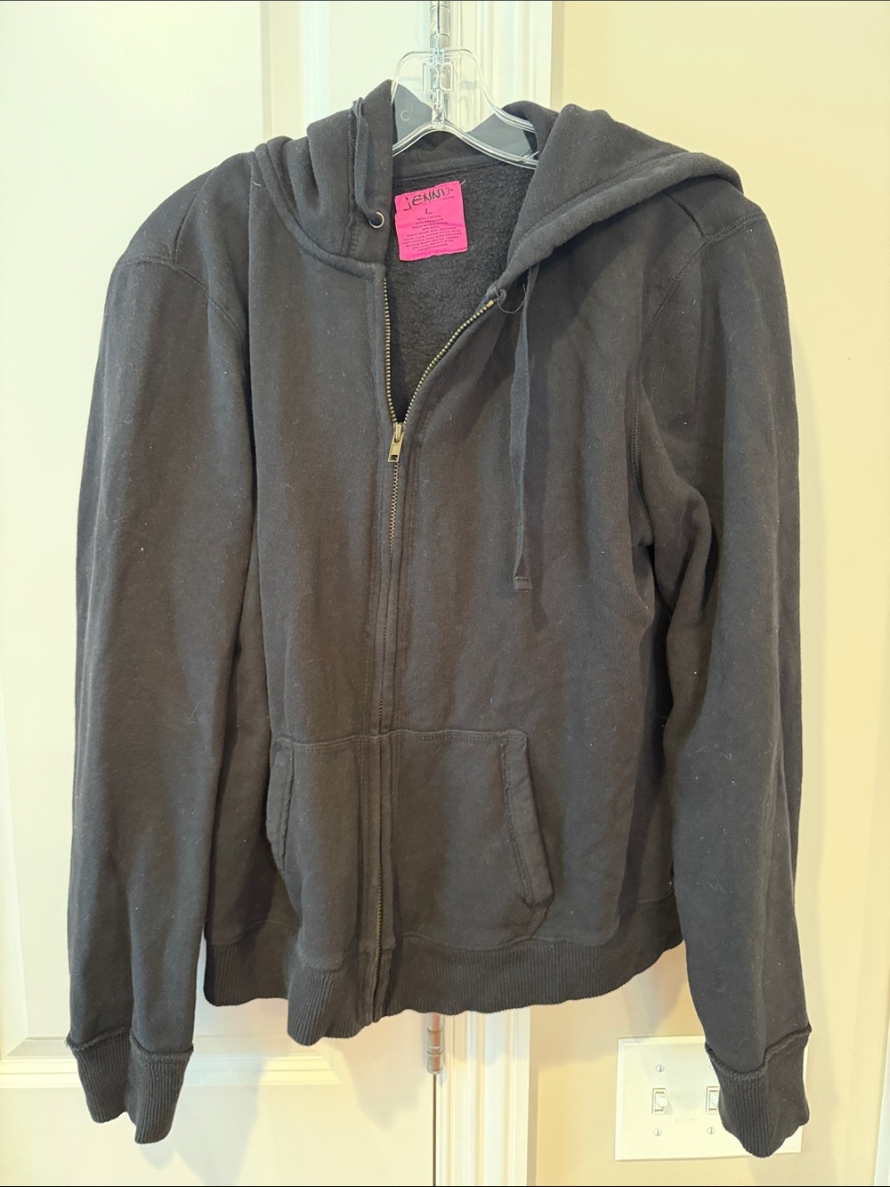 Jenni by Jennifer Moore Charcoal Black Zip-Up Hooded Jacket